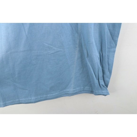 Vintage 90s Robert August Surfing Spell Out Autographed T-Shirt Blue - Picture 7 of 11